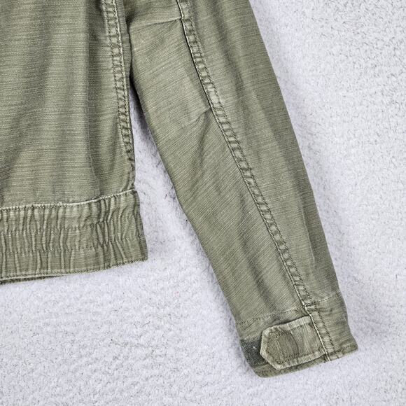 PINK VICTORIAS SECRET Jacket Womens Small Green Denim Military Collared Pockets - Picture 12 of 16